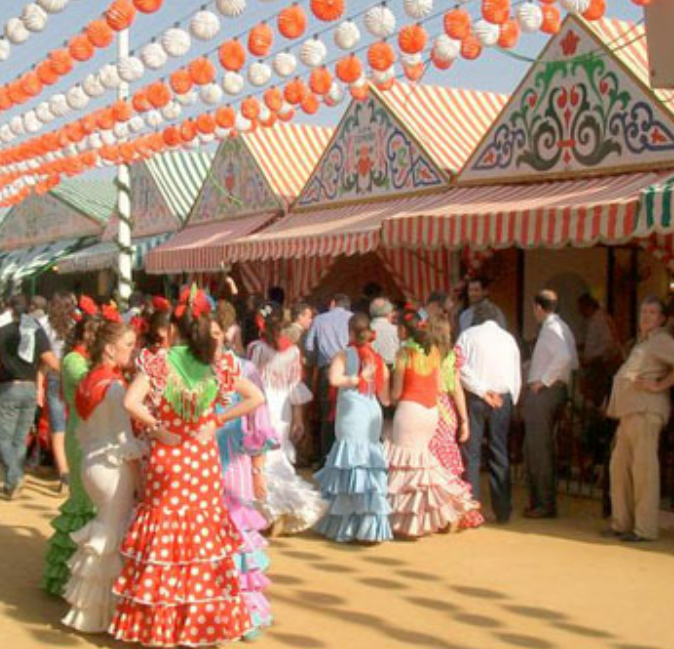 Feriantes disfrutando de la feria